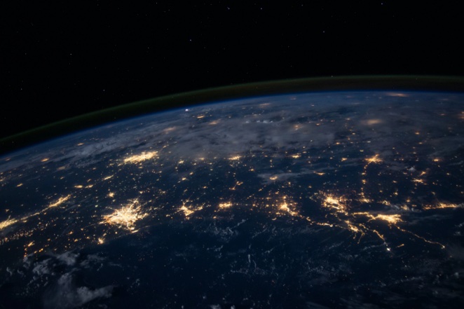Blick auf die Erde aus dem Weltraum